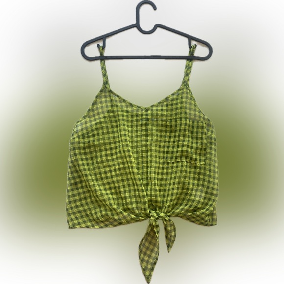 Sheer Gingham Check Urban Outfitters Shirt - Picture 1 of 4